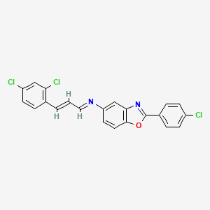 molecular formula C22H13Cl3N2O B4753746 N-[2-(4-CHLOROPHENYL)-1,3-BENZOXAZOL-5-YL]-N-[(E,2E)-3-(2,4-DICHLOROPHENYL)-2-PROPENYLIDENE]AMINE 