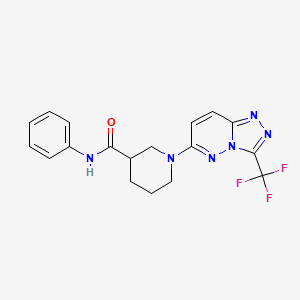molecular formula C18H17F3N6O B4753782 N-phenyl-1-[3-(trifluoromethyl)[1,2,4]triazolo[4,3-b]pyridazin-6-yl]piperidine-3-carboxamide 