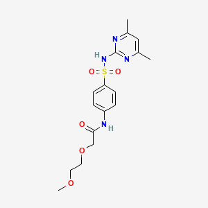 molecular formula C17H22N4O5S B4753790 N-{4-[(4,6-dimethylpyrimidin-2-yl)sulfamoyl]phenyl}-2-(2-methoxyethoxy)acetamide 