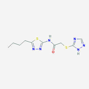 molecular formula C10H14N6OS2 B4753799 N-(5-butyl-1,3,4-thiadiazol-2-yl)-2-(4H-1,2,4-triazol-3-ylsulfanyl)acetamide 