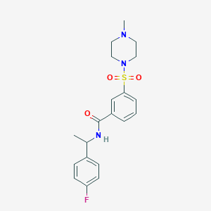 molecular formula C20H24FN3O3S B4753875 N-[1-(4-fluorophenyl)ethyl]-3-[(4-methylpiperazin-1-yl)sulfonyl]benzamide 
