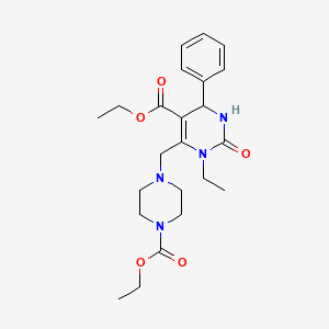 molecular formula C23H32N4O5 B4753889 ETHYL 6-{[4-(ETHOXYCARBONYL)PIPERAZINO]METHYL}-1-ETHYL-2-OXO-4-PHENYL-1,2,3,4-TETRAHYDRO-5-PYRIMIDINECARBOXYLATE 