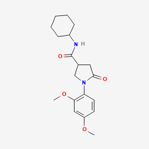 molecular formula C19H26N2O4 B4754072 N-cyclohexyl-1-(2,4-dimethoxyphenyl)-5-oxopyrrolidine-3-carboxamide 