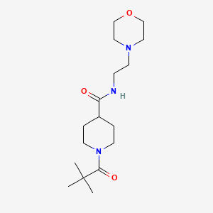 molecular formula C17H31N3O3 B4754161 1-(2,2-dimethylpropanoyl)-N-[2-(morpholin-4-yl)ethyl]piperidine-4-carboxamide 