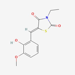 molecular formula C13H13NO4S B4754235 (5Z)-3-ethyl-5-(2-hydroxy-3-methoxybenzylidene)-1,3-thiazolidine-2,4-dione 