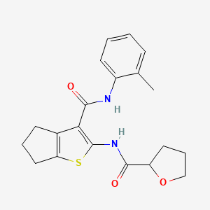 molecular formula C20H22N2O3S B4754262 N-{3-[(2-methylphenyl)carbamoyl]-5,6-dihydro-4H-cyclopenta[b]thiophen-2-yl}tetrahydrofuran-2-carboxamide 