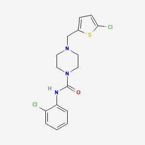molecular formula C16H17Cl2N3OS B4754364 N-(2-chlorophenyl)-4-[(5-chlorothiophen-2-yl)methyl]piperazine-1-carboxamide 