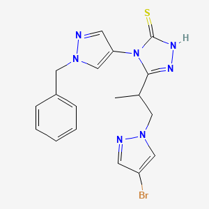 molecular formula C18H18BrN7S B4754617 4-(1-BENZYL-1H-PYRAZOL-4-YL)-5-[2-(4-BROMO-1H-PYRAZOL-1-YL)-1-METHYLETHYL]-4H-1,2,4-TRIAZOL-3-YLHYDROSULFIDE 