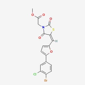 molecular formula C17H11BrClNO5S B4754691 methyl [(5E)-5-{[5-(4-bromo-3-chlorophenyl)furan-2-yl]methylidene}-2,4-dioxo-1,3-thiazolidin-3-yl]acetate 