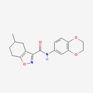 molecular formula C17H18N2O4 B4754696 N~3~-(2,3-DIHYDRO-1,4-BENZODIOXIN-6-YL)-5-METHYL-4,5,6,7-TETRAHYDRO-1,2-BENZISOXAZOLE-3-CARBOXAMIDE 