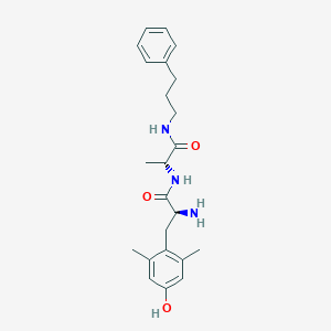 molecular formula C23H31N3O3 B047547 2,6-Dimethyl-L-tyrosyl-N-(3-phenylpropyl)-D-alaninamide CAS No. 123689-66-7