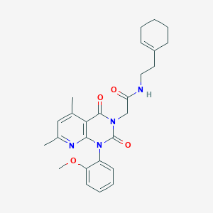 molecular formula C26H30N4O4 B4754727 N-[2-(CYCLOHEX-1-EN-1-YL)ETHYL]-2-[1-(2-METHOXYPHENYL)-5,7-DIMETHYL-2,4-DIOXO-1H,2H,3H,4H-PYRIDO[2,3-D]PYRIMIDIN-3-YL]ACETAMIDE 