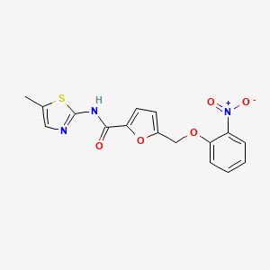 molecular formula C16H13N3O5S B4754801 N~2~-(5-METHYL-1,3-THIAZOL-2-YL)-5-[(2-NITROPHENOXY)METHYL]-2-FURAMIDE 