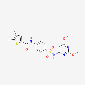 molecular formula C19H20N4O5S2 B4754814 N~2~-(4-{[(2,6-DIMETHOXY-4-PYRIMIDINYL)AMINO]SULFONYL}PHENYL)-4,5-DIMETHYL-2-THIOPHENECARBOXAMIDE 