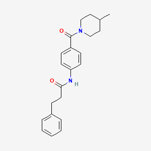 molecular formula C22H26N2O2 B4754908 N-{4-[(4-methylpiperidin-1-yl)carbonyl]phenyl}-3-phenylpropanamide 