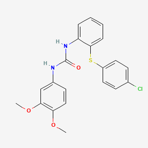 molecular formula C21H19ClN2O3S B4754936 N-{2-[(4-CHLOROPHENYL)SULFANYL]PHENYL}-N'-(3,4-DIMETHOXYPHENYL)UREA 