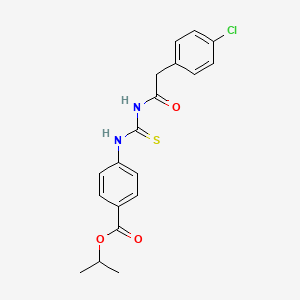 molecular formula C19H19ClN2O3S B4755068 Propan-2-yl 4-({[(4-chlorophenyl)acetyl]carbamothioyl}amino)benzoate 