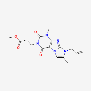 molecular formula C16H19N5O4 B4755129 methyl 3-(8-allyl-1,7-dimethyl-2,4-dioxo-1H-imidazo[2,1-f]purin-3(2H,4H,8H)-yl)propanoate 