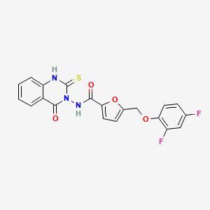 molecular formula C20H13F2N3O4S B4755228 5-[(2,4-DIFLUOROPHENOXY)METHYL]-N-[4-OXO-2-SULFANYL-3(4H)-QUINAZOLINYL]-2-FURAMIDE 