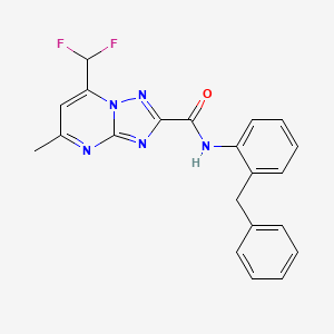 molecular formula C21H17F2N5O B4755369 N~2~-(2-BENZYLPHENYL)-7-(DIFLUOROMETHYL)-5-METHYL[1,2,4]TRIAZOLO[1,5-A]PYRIMIDINE-2-CARBOXAMIDE 