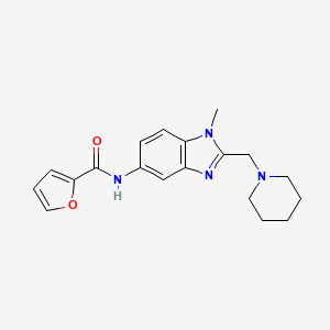 molecular formula C19H22N4O2 B4755376 N-{1-METHYL-2-[(PIPERIDIN-1-YL)METHYL]-1H-1,3-BENZODIAZOL-5-YL}FURAN-2-CARBOXAMIDE 