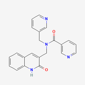 molecular formula C22H18N4O2 B4755383 N-[(2-oxo-1H-quinolin-3-yl)methyl]-N-(pyridin-3-ylmethyl)pyridine-3-carboxamide 