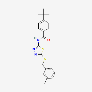 molecular formula C21H23N3OS2 B4755579 4-TERT-BUTYL-N-(5-{[(3-METHYLPHENYL)METHYL]SULFANYL}-1,3,4-THIADIAZOL-2-YL)BENZAMIDE 
