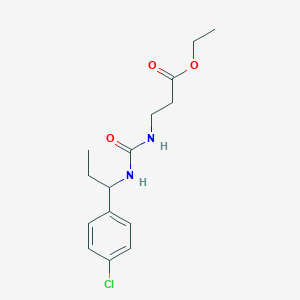 molecular formula C15H21ClN2O3 B4755597 ethyl N-{[1-(4-chlorophenyl)propyl]carbamoyl}-beta-alaninate 