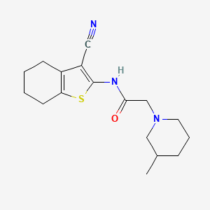 molecular formula C17H23N3OS B4755737 N-(3-cyano-4,5,6,7-tetrahydro-1-benzothiophen-2-yl)-2-(3-methylpiperidin-1-yl)acetamide 