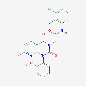 molecular formula C25H23ClN4O4 B4756077 N-(3-CHLORO-2-METHYLPHENYL)-2-[1-(2-METHOXYPHENYL)-5,7-DIMETHYL-2,4-DIOXO-1H,2H,3H,4H-PYRIDO[2,3-D]PYRIMIDIN-3-YL]ACETAMIDE 