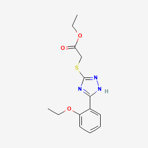 molecular formula C14H17N3O3S B4756092 ethyl 2-[[5-(2-ethoxyphenyl)-1H-1,2,4-triazol-3-yl]sulfanyl]acetate 