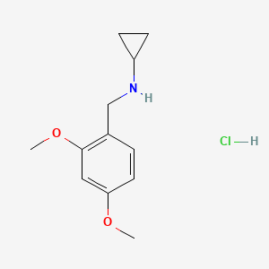 molecular formula C12H18ClNO2 B4756328 N-[(2,4-DIMETHOXYPHENYL)METHYL]CYCLOPROPANAMINE HYDROCHLORIDE 