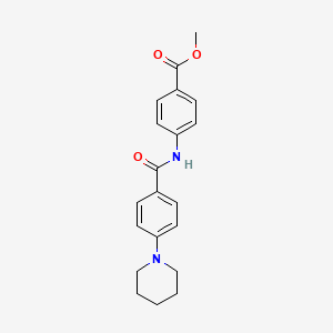 molecular formula C20H22N2O3 B4756355 Methyl 4-({[4-(piperidin-1-yl)phenyl]carbonyl}amino)benzoate 