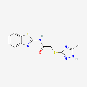 molecular formula C12H11N5OS2 B4756391 N~1~-(1,3-BENZOTHIAZOL-2-YL)-2-[(5-METHYL-4H-1,2,4-TRIAZOL-3-YL)SULFANYL]ACETAMIDE 
