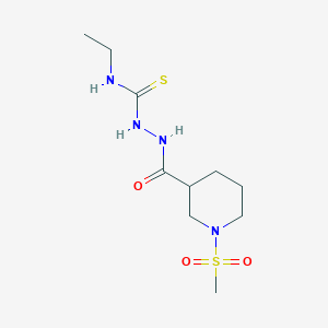 molecular formula C10H20N4O3S2 B4756438 N-ethyl-2-{[1-(methylsulfonyl)piperidin-3-yl]carbonyl}hydrazinecarbothioamide 