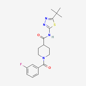 molecular formula C19H23FN4O2S B4756456 N-(5-tert-butyl-1,3,4-thiadiazol-2-yl)-1-(3-fluorobenzoyl)piperidine-4-carboxamide 