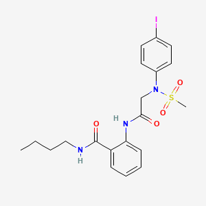 molecular formula C20H24IN3O4S B4756459 N-butyl-2-[[2-(4-iodo-N-methylsulfonylanilino)acetyl]amino]benzamide 