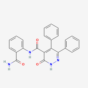 molecular formula C24H18N4O3 B4756481 N-(2-CARBAMOYLPHENYL)-3-OXO-5,6-DIPHENYL-2,3-DIHYDROPYRIDAZINE-4-CARBOXAMIDE 