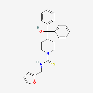 molecular formula C24H26N2O2S B4756500 N-(2-FURYLMETHYL)-4-[HYDROXY(DIPHENYL)METHYL]TETRAHYDRO-1(2H)-PYRIDINECARBOTHIOAMIDE 