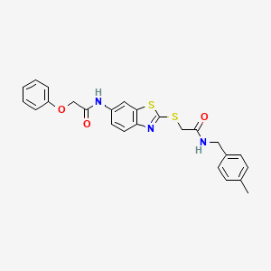 molecular formula C25H23N3O3S2 B4756510 N-[2-[2-[(4-methylphenyl)methylamino]-2-oxoethyl]sulfanyl-1,3-benzothiazol-6-yl]-2-phenoxyacetamide 
