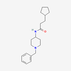 molecular formula C20H30N2O B4756586 N-(1-benzylpiperidin-4-yl)-3-cyclopentylpropanamide 