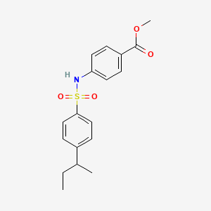 molecular formula C18H21NO4S B4756669 METHYL 4-({[4-(SEC-BUTYL)PHENYL]SULFONYL}AMINO)BENZOATE 