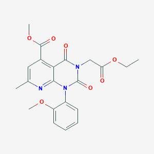 molecular formula C21H21N3O7 B4756691 METHYL 3-(2-ETHOXY-2-OXOETHYL)-1-(2-METHOXYPHENYL)-7-METHYL-2,4-DIOXO-1H,2H,3H,4H-PYRIDO[2,3-D]PYRIMIDINE-5-CARBOXYLATE 
