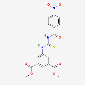 molecular formula C18H15N3O7S B4756698 Dimethyl 5-({[(4-nitrophenyl)carbonyl]carbamothioyl}amino)benzene-1,3-dicarboxylate 