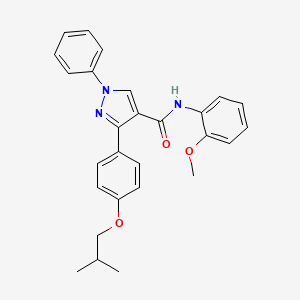 molecular formula C27H27N3O3 B4756773 N-(2-methoxyphenyl)-3-[4-(2-methylpropoxy)phenyl]-1-phenylpyrazole-4-carboxamide 