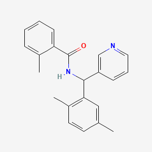 molecular formula C22H22N2O B4756774 N-[(2,5-dimethylphenyl)(pyridin-3-yl)methyl]-2-methylbenzamide 