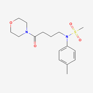 molecular formula C16H24N2O4S B4756838 N-(4-methylphenyl)-N-[4-(morpholin-4-yl)-4-oxobutyl]methanesulfonamide 