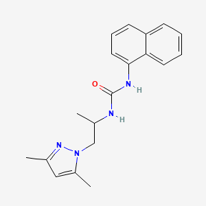 molecular formula C19H22N4O B4756893 N-[2-(3,5-DIMETHYL-1H-PYRAZOL-1-YL)-1-METHYLETHYL]-N'-(1-NAPHTHYL)UREA 
