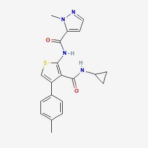 molecular formula C20H20N4O2S B4756951 N-[3-(cyclopropylcarbamoyl)-4-(4-methylphenyl)thiophen-2-yl]-1-methyl-1H-pyrazole-5-carboxamide 