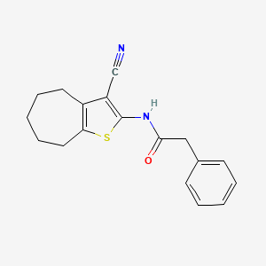 molecular formula C18H18N2OS B4757003 N-(3-cyano-5,6,7,8-tetrahydro-4H-cyclohepta[b]thiophen-2-yl)-2-phenylacetamide 
